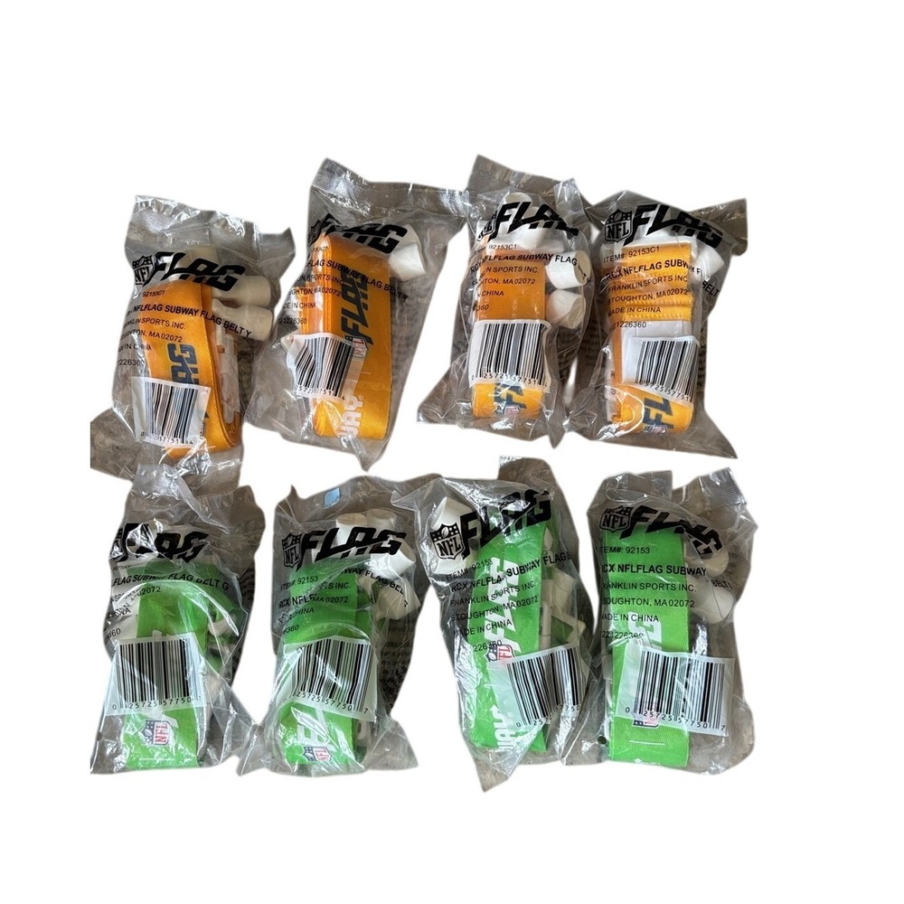 RCX NFL Flagg Subway Flag Belt Y by RCX 4 Green and 4 Yellow NIP